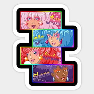 retro face style - jem and the hologram Sticker
